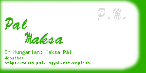 pal maksa business card